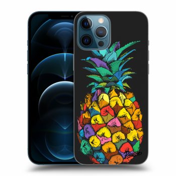 Picasee crna silikonska maskica za Apple iPhone 12 Pro Max - Pineapple