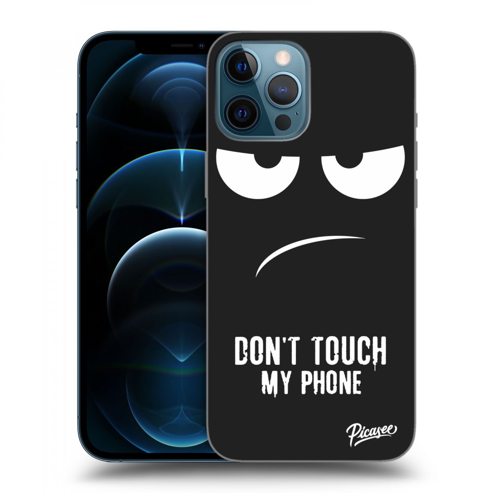 Picasee crna silikonska maskica za Apple iPhone 12 Pro Max - Don't Touch My Phone