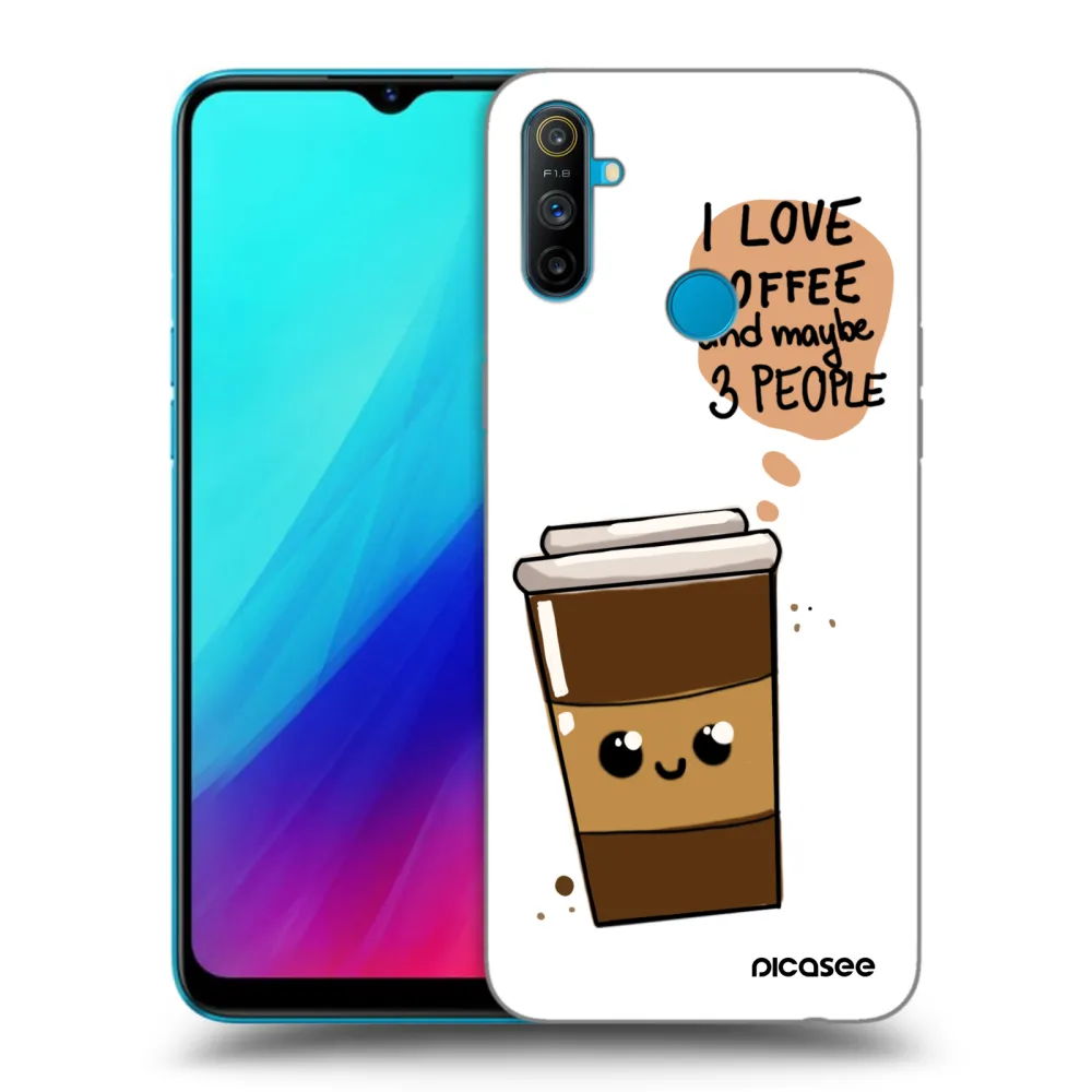 Picasee crna silikonska maskica za Realme C3 - Cute coffee