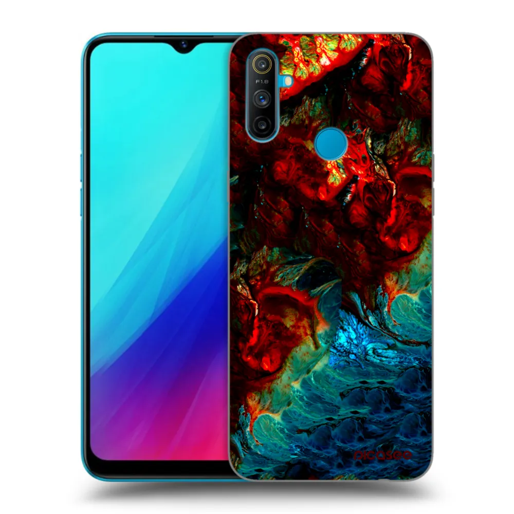Picasee crna silikonska maskica za Realme C3 - Universe