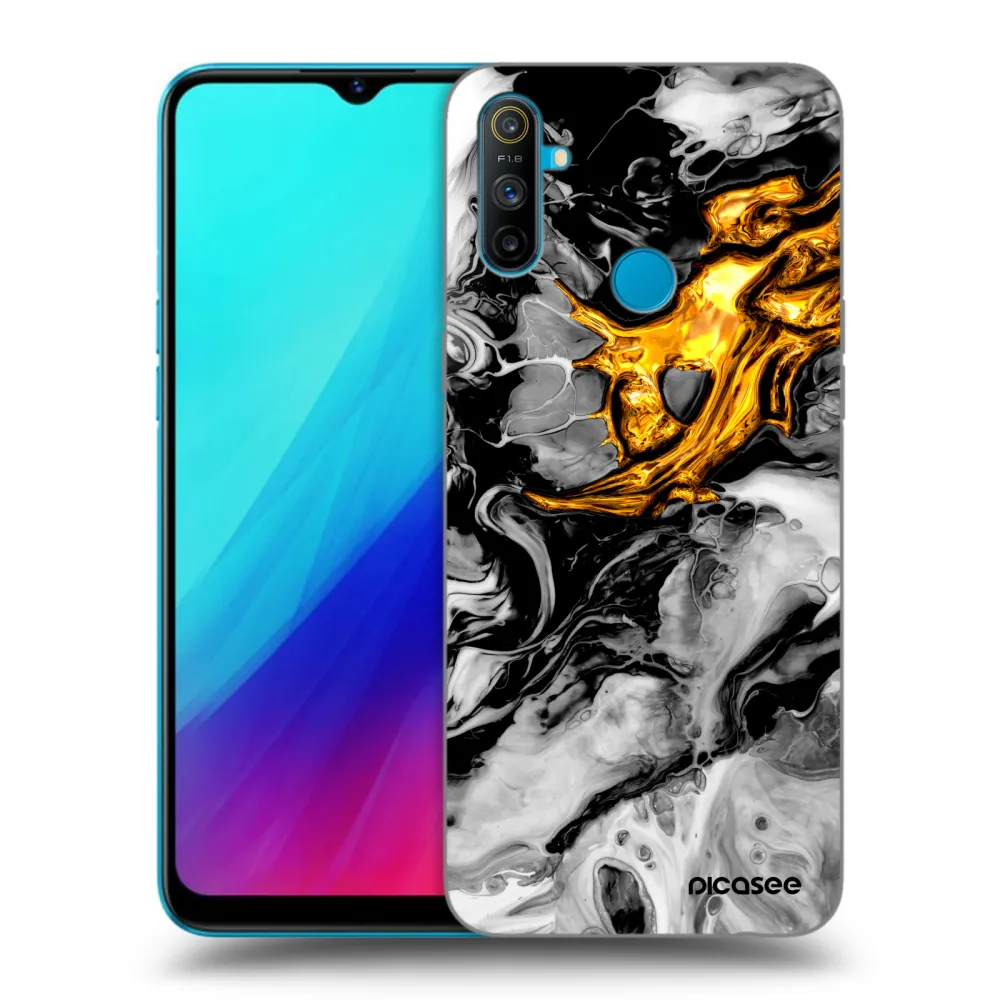 Picasee crna silikonska maskica za Realme C3 - Black Gold 2