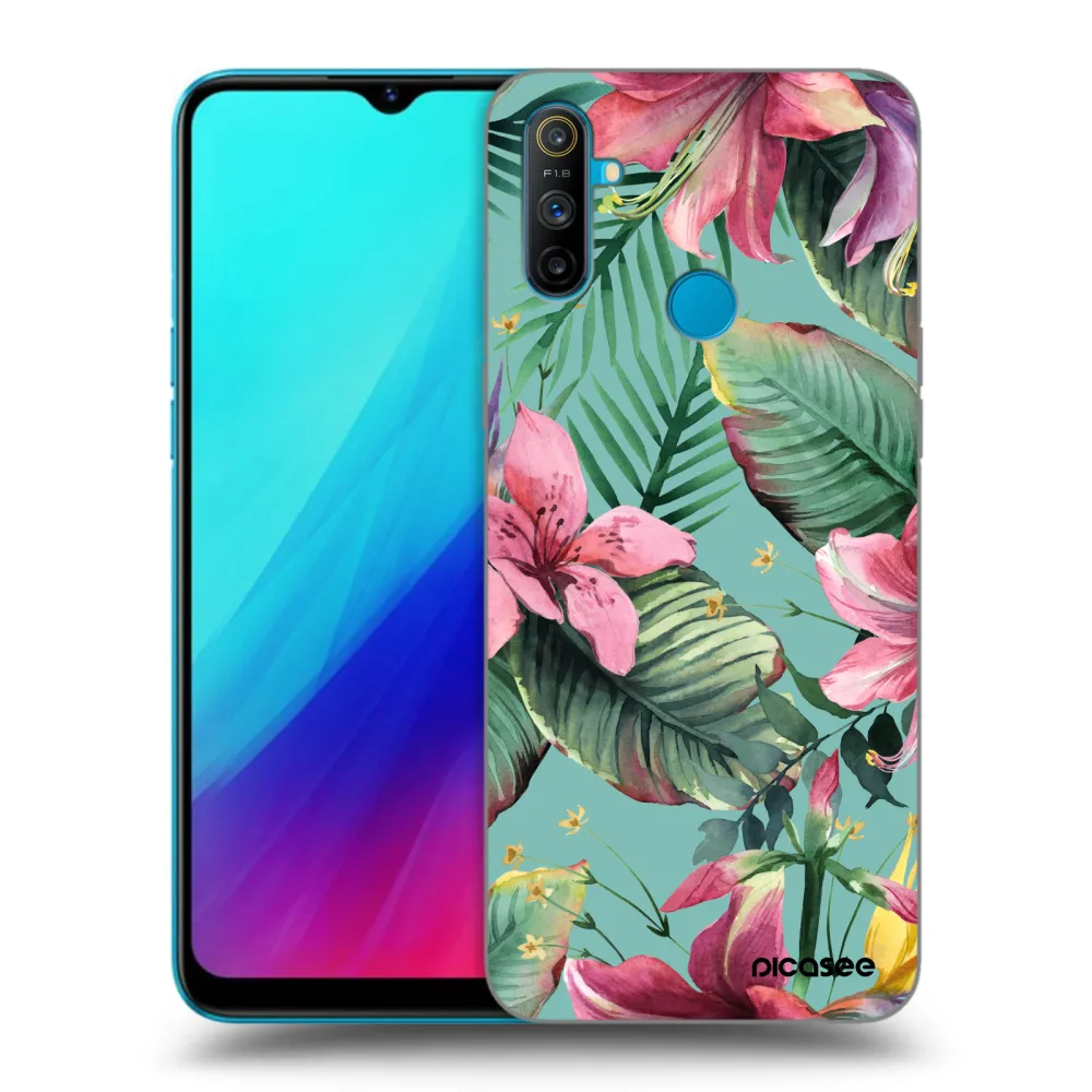 Picasee crna silikonska maskica za Realme C3 - Hawaii
