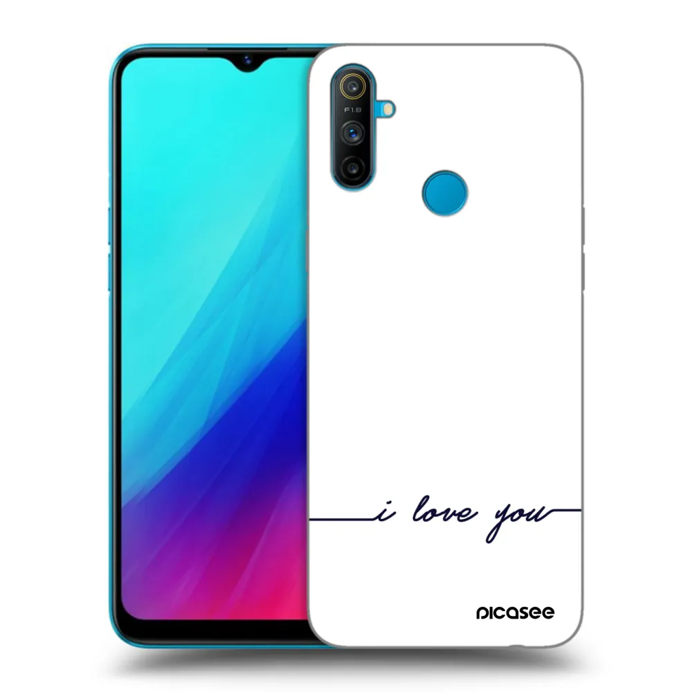 Picasee crna silikonska maskica za Realme C3 - I love you