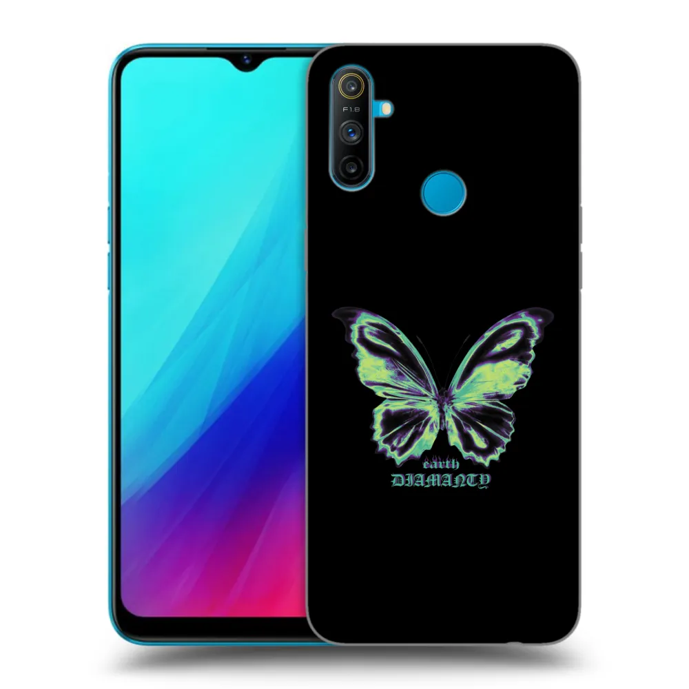 Picasee crna silikonska maskica za Realme C3 - Diamanty Blue