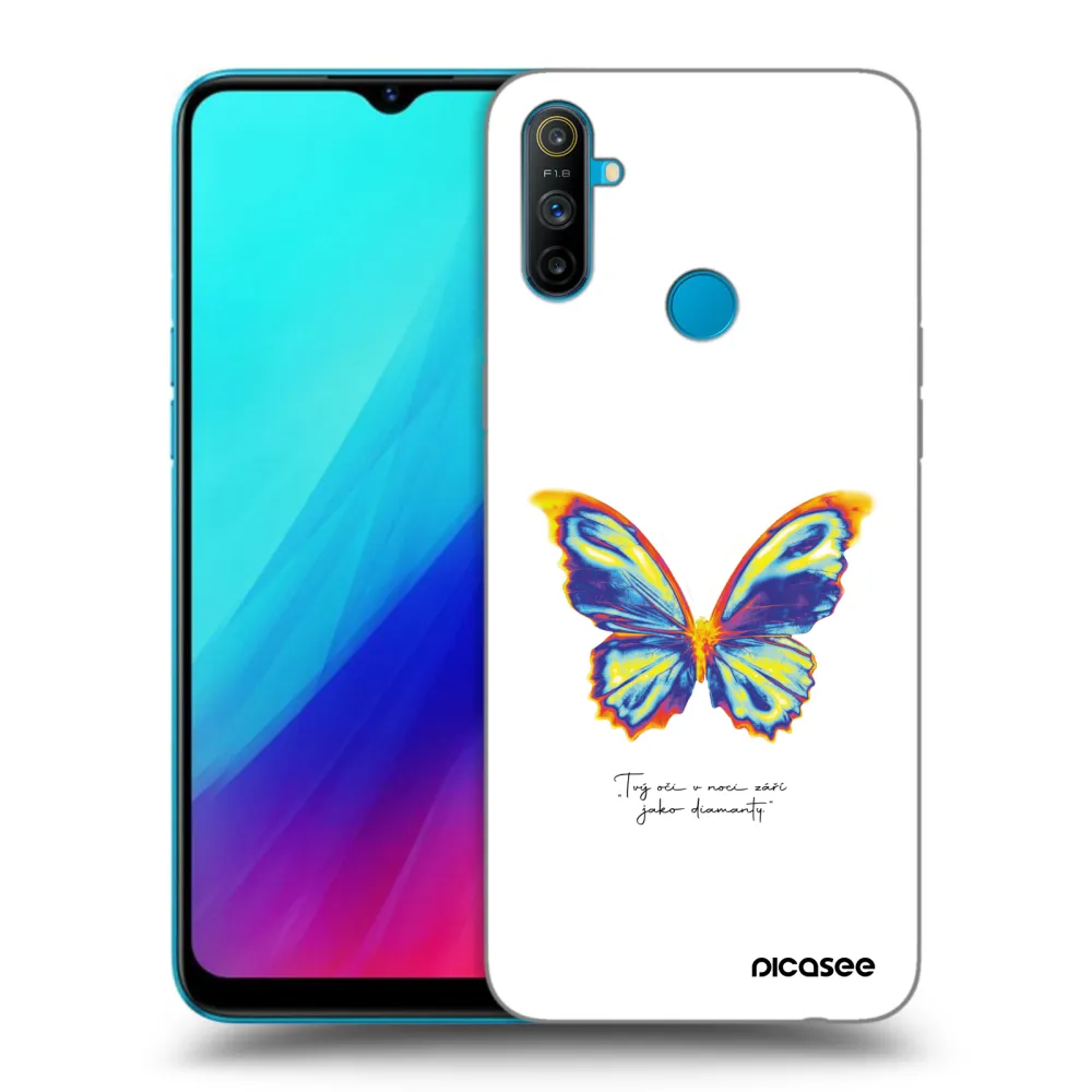 Picasee crna silikonska maskica za Realme C3 - Diamanty White