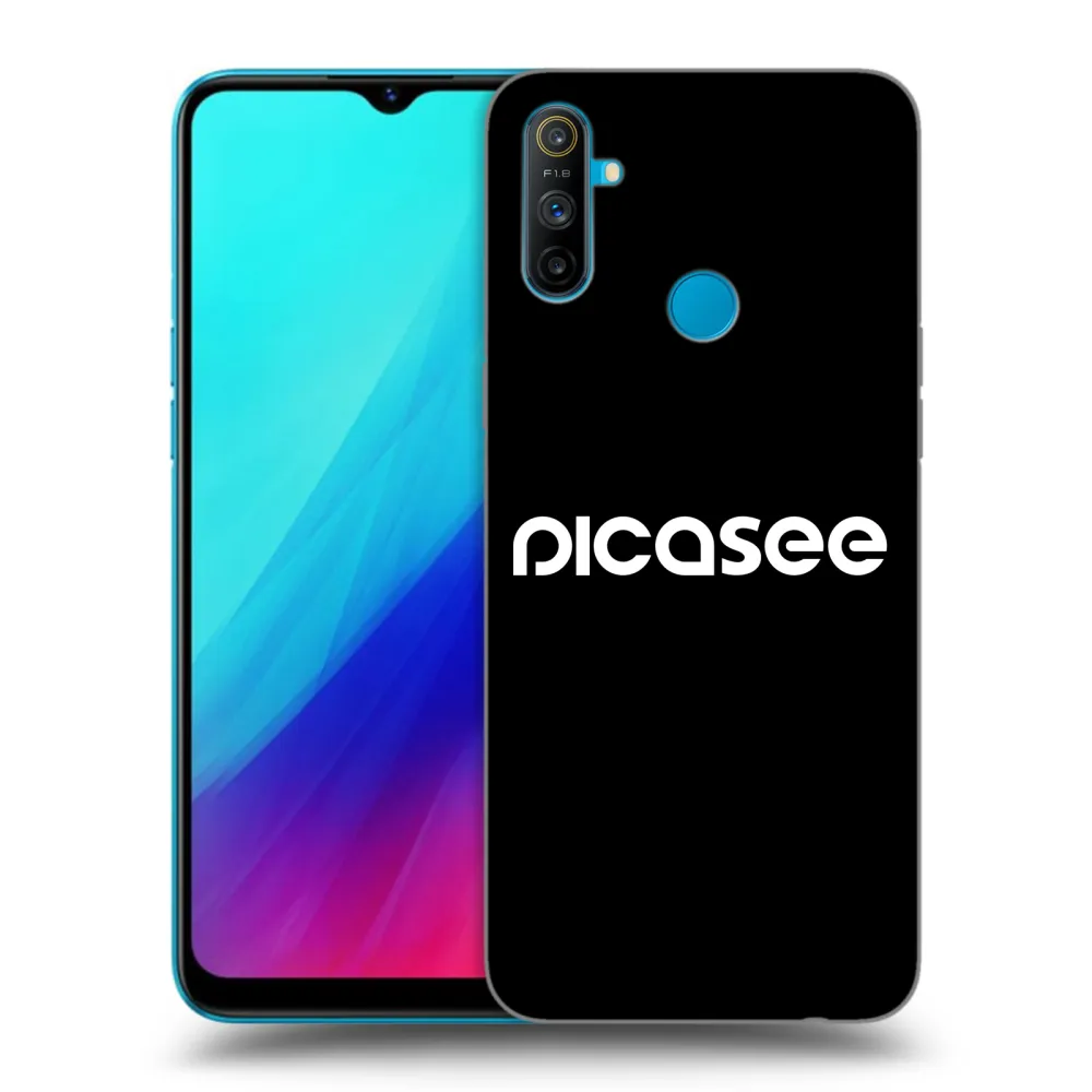 Picasee crna silikonska maskica za Realme C3 - Picasee - new logo - white