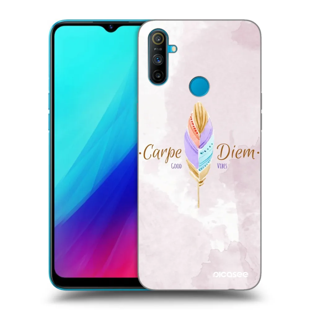 Picasee crna silikonska maskica za Realme C3 - Carpe Diem