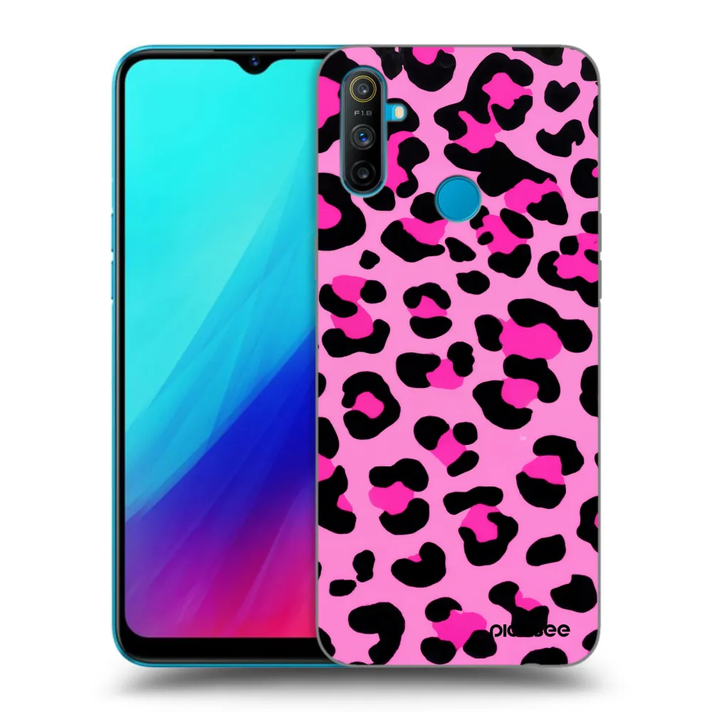 Picasee crna silikonska maskica za Realme C3 - Pink Tiger