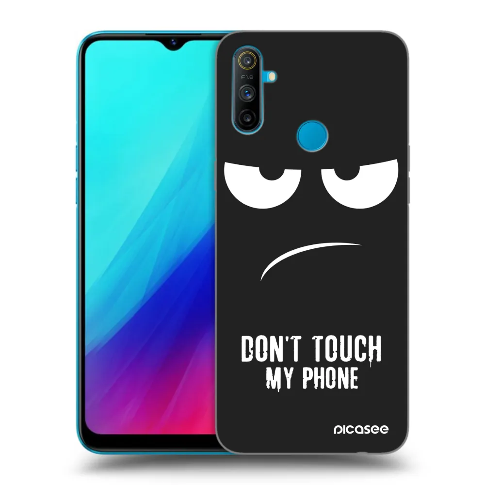 Picasee crna silikonska maskica za Realme C3 - Don't Touch My Phone