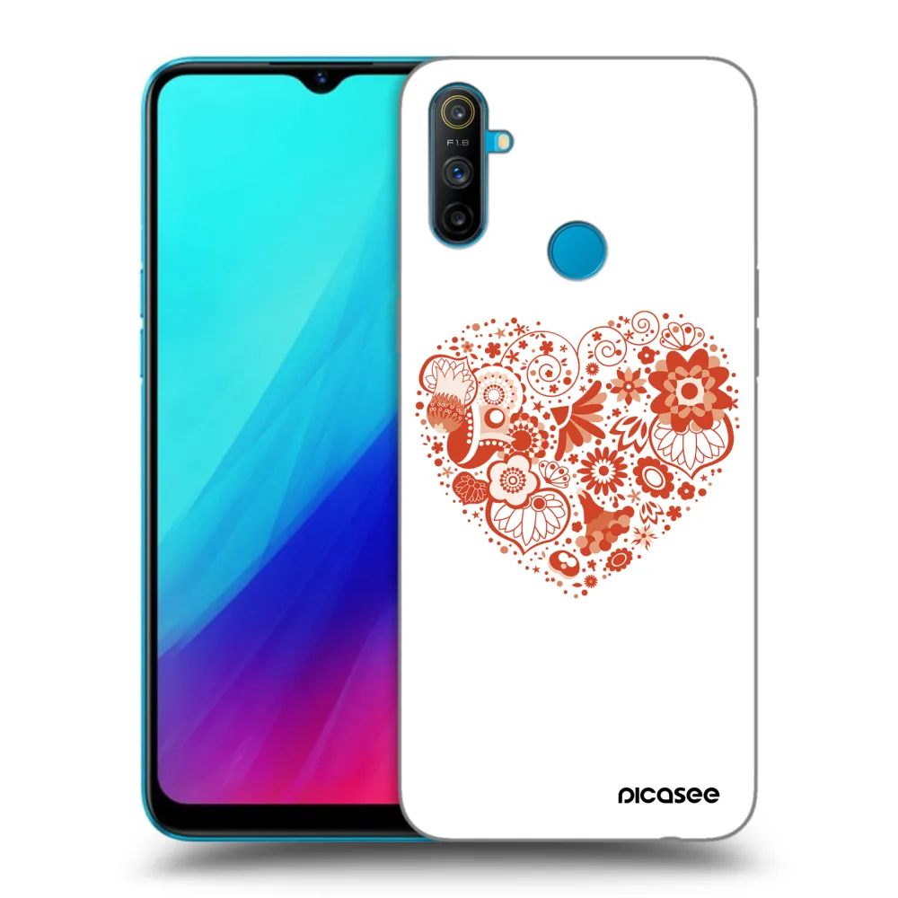 Picasee crna silikonska maskica za Realme C3 - Big heart