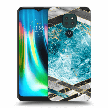 Picasee silikonska prozirna maskica za Motorola Moto G9 Play - Blue geometry