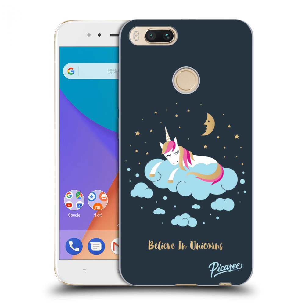 Picasee silikonska prozirna maskica za Xiaomi Mi A1 Global - Believe In Unicorns