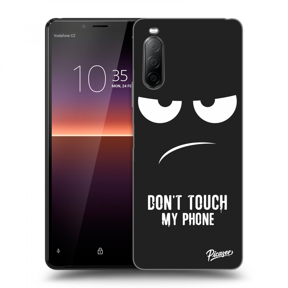Picasee crna silikonska maskica za Sony Xperia 10 II - Don't Touch My Phone