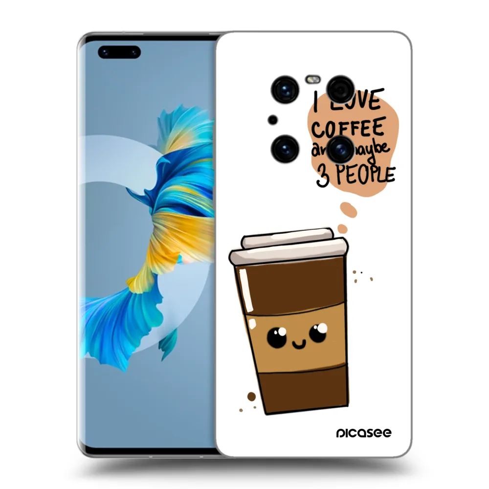 Picasee crna silikonska maskica za Huawei Mate 40 Pro - Cute coffee