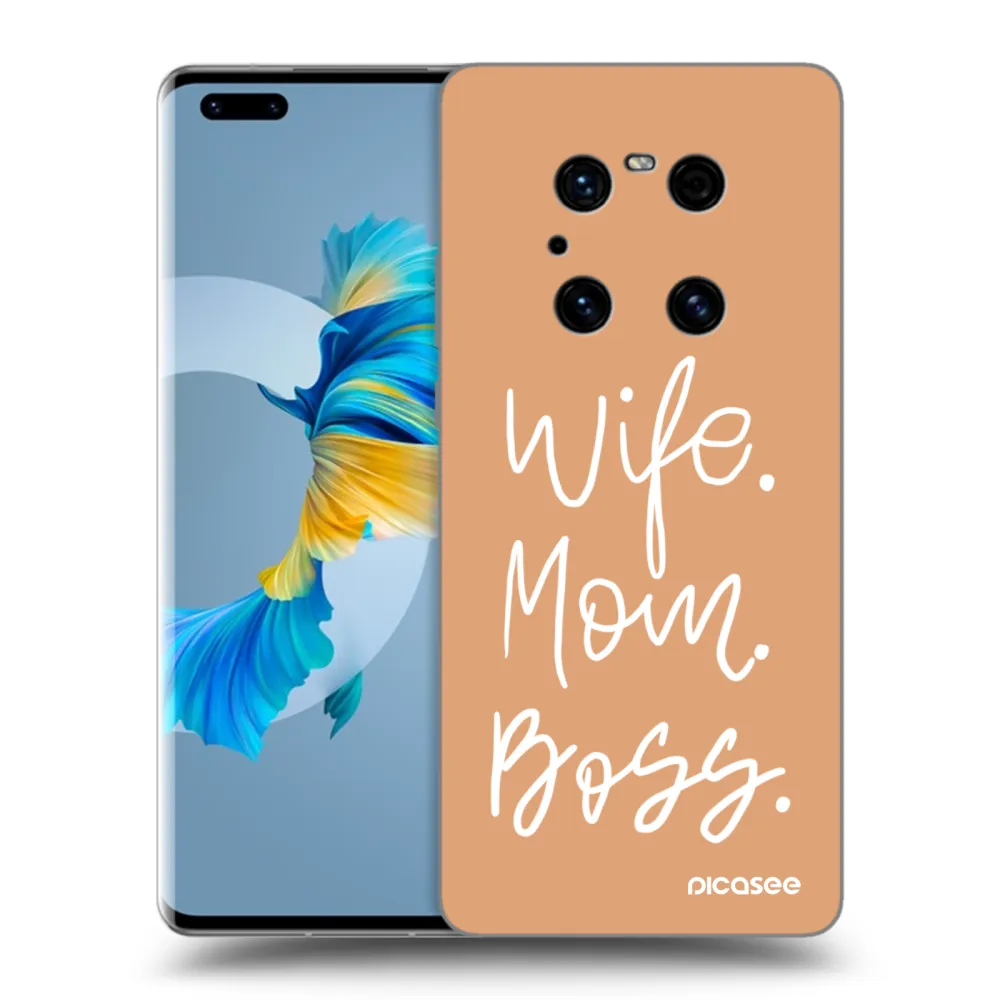 Picasee crna silikonska maskica za Huawei Mate 40 Pro - Boss Mama