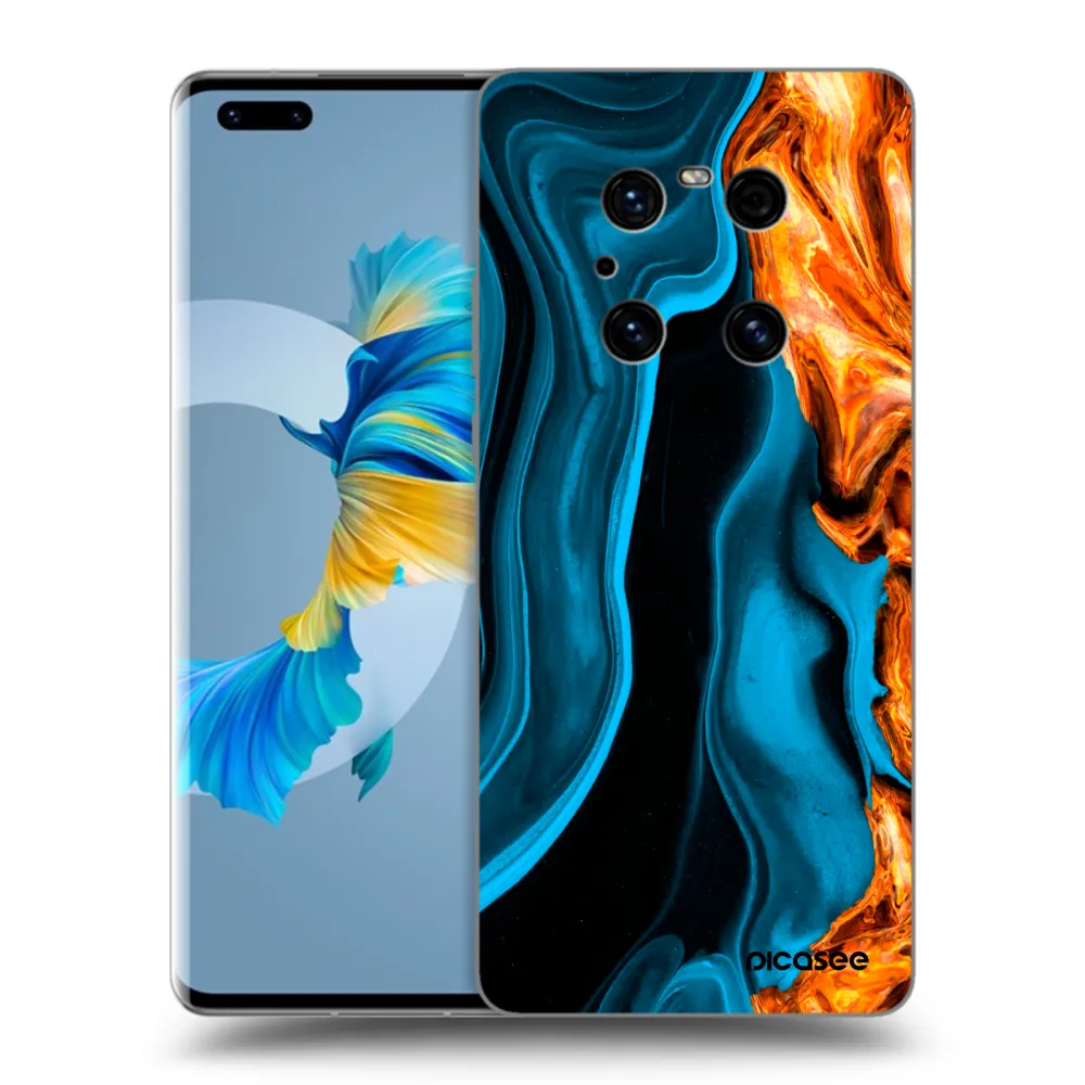Picasee crna silikonska maskica za Huawei Mate 40 Pro - Gold blue