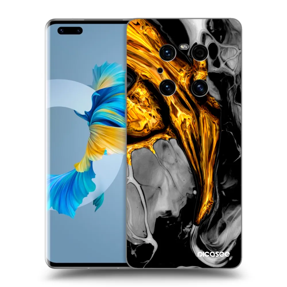Picasee crna silikonska maskica za Huawei Mate 40 Pro - Black Gold