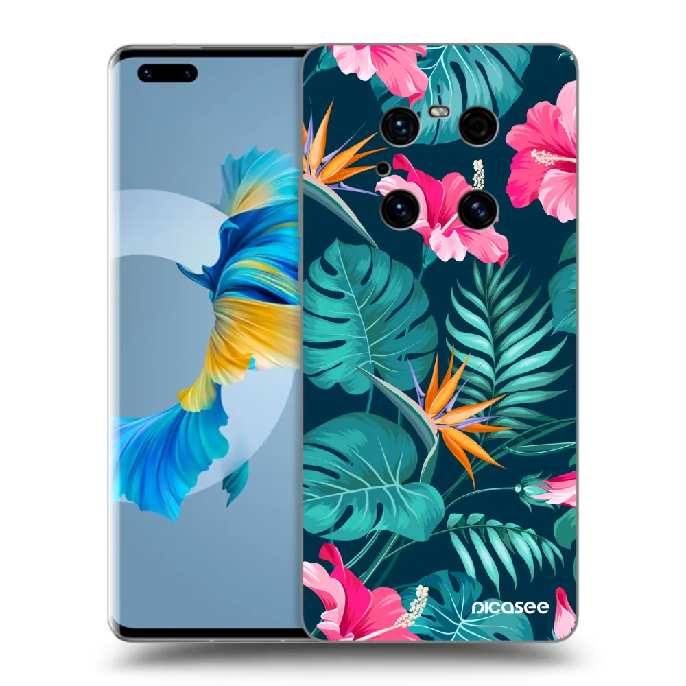 Picasee crna silikonska maskica za Huawei Mate 40 Pro - Pink Monstera