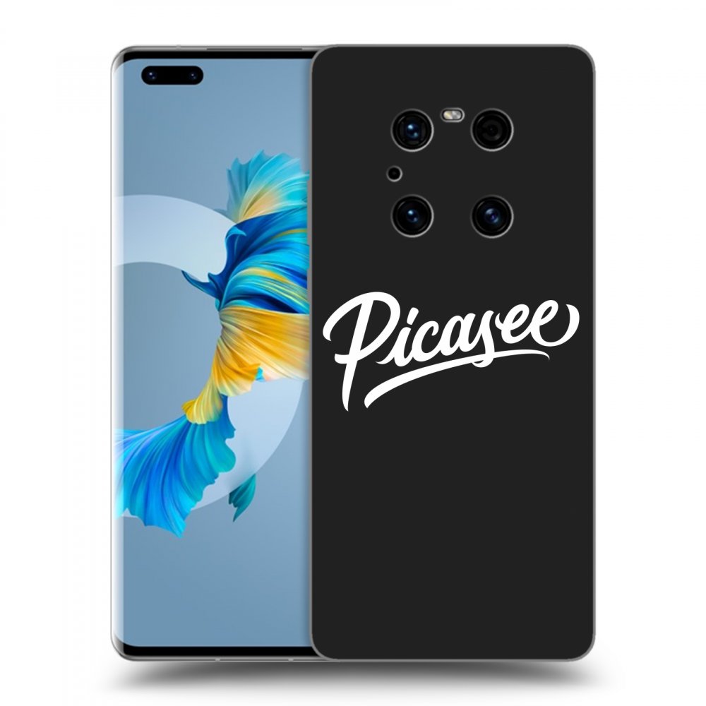 Picasee crna silikonska maskica za Huawei Mate 40 Pro - Picasee - old logo - white