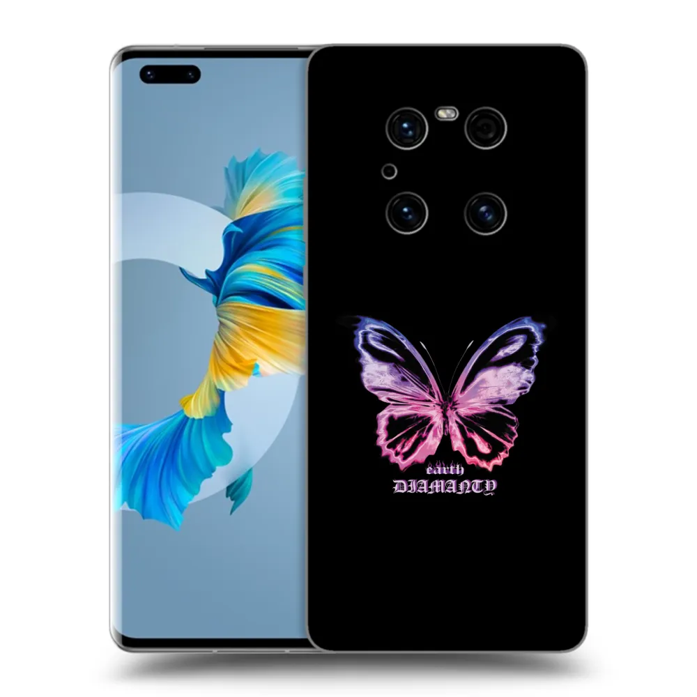 Picasee crna silikonska maskica za Huawei Mate 40 Pro - Diamanty Purple