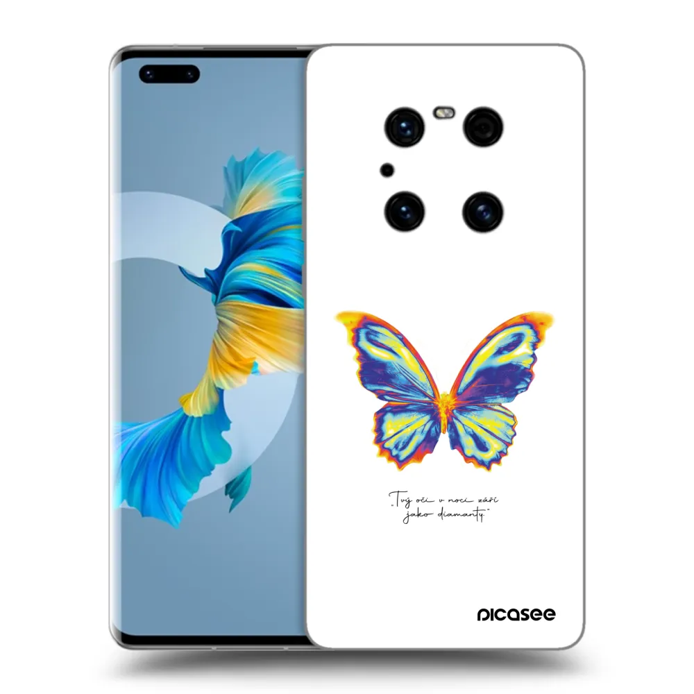 Picasee crna silikonska maskica za Huawei Mate 40 Pro - Diamanty White