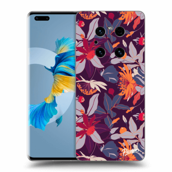 Picasee silikonska prozirna maskica za Huawei Mate 40 Pro - Purple Leaf