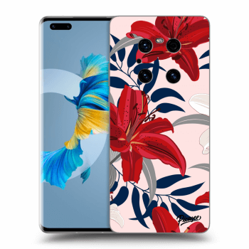 Picasee silikonska prozirna maskica za Huawei Mate 40 Pro - Red Lily