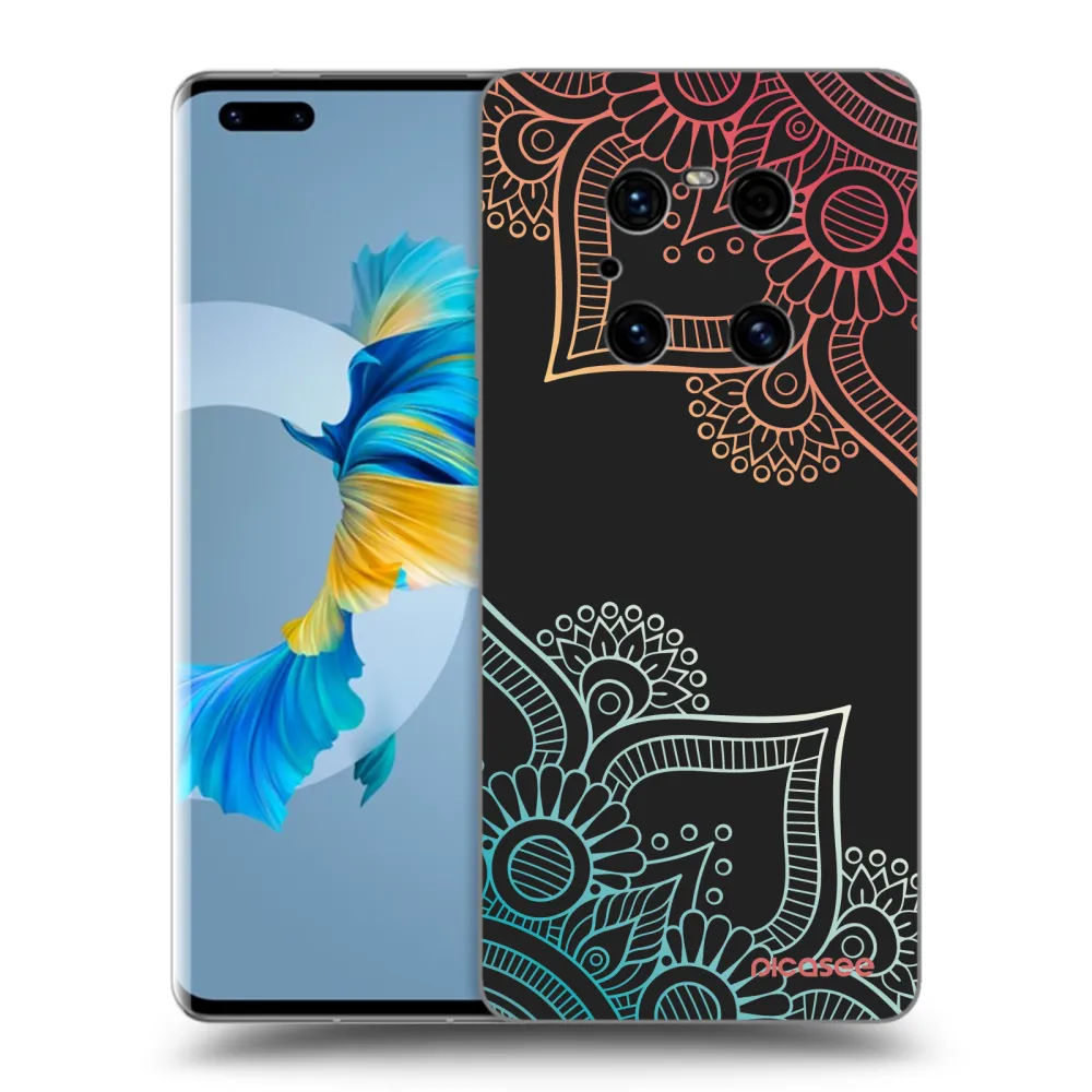 Picasee crna silikonska maskica za Huawei Mate 40 Pro - Flowers pattern