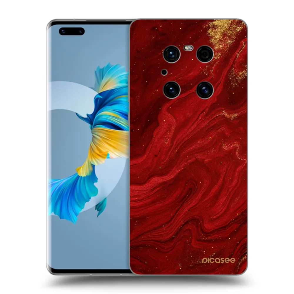 Picasee crna silikonska maskica za Huawei Mate 40 Pro - Red