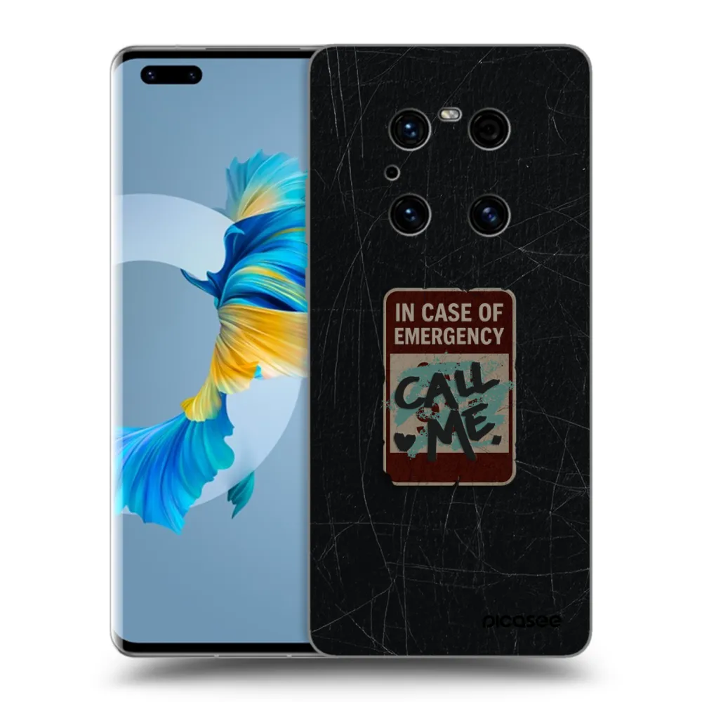 Picasee crna silikonska maskica za Huawei Mate 40 Pro - EMERGENCY