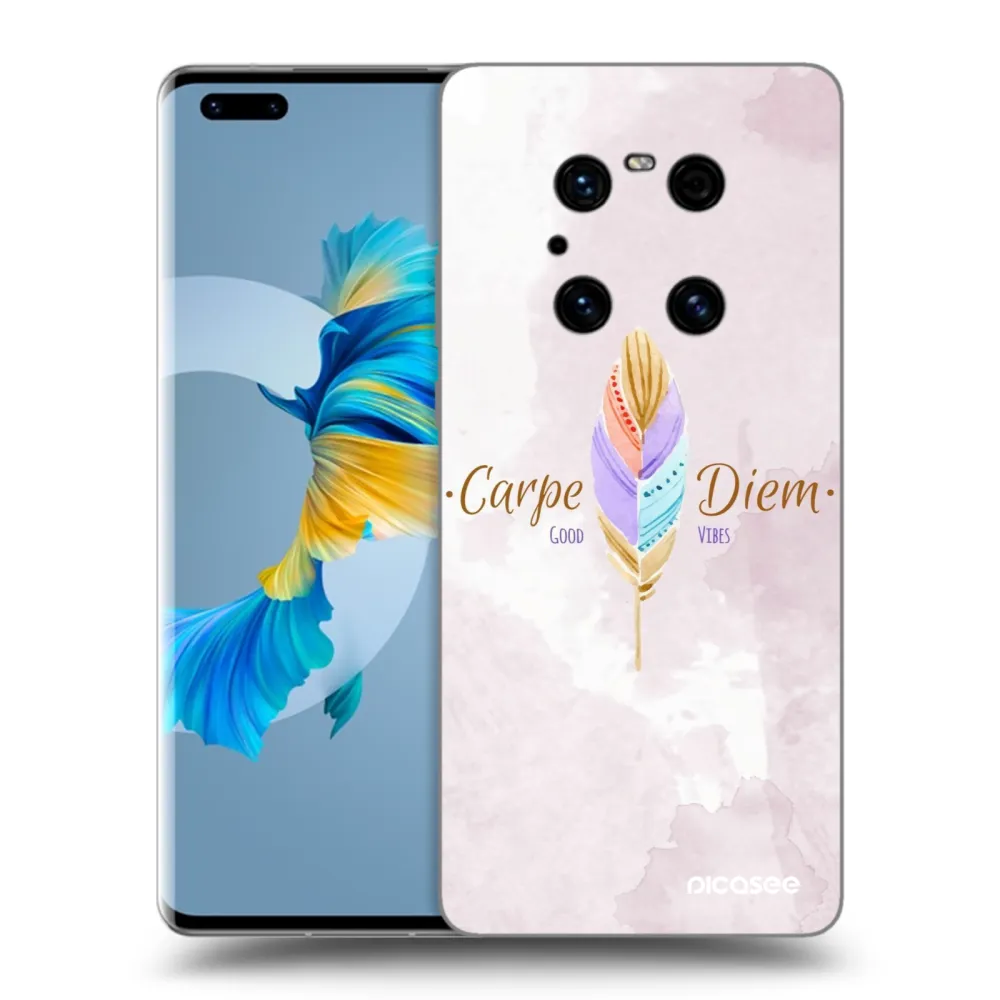 Picasee crna silikonska maskica za Huawei Mate 40 Pro - Carpe Diem