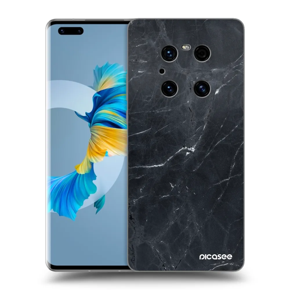 Picasee crna silikonska maskica za Huawei Mate 40 Pro - Black marble
