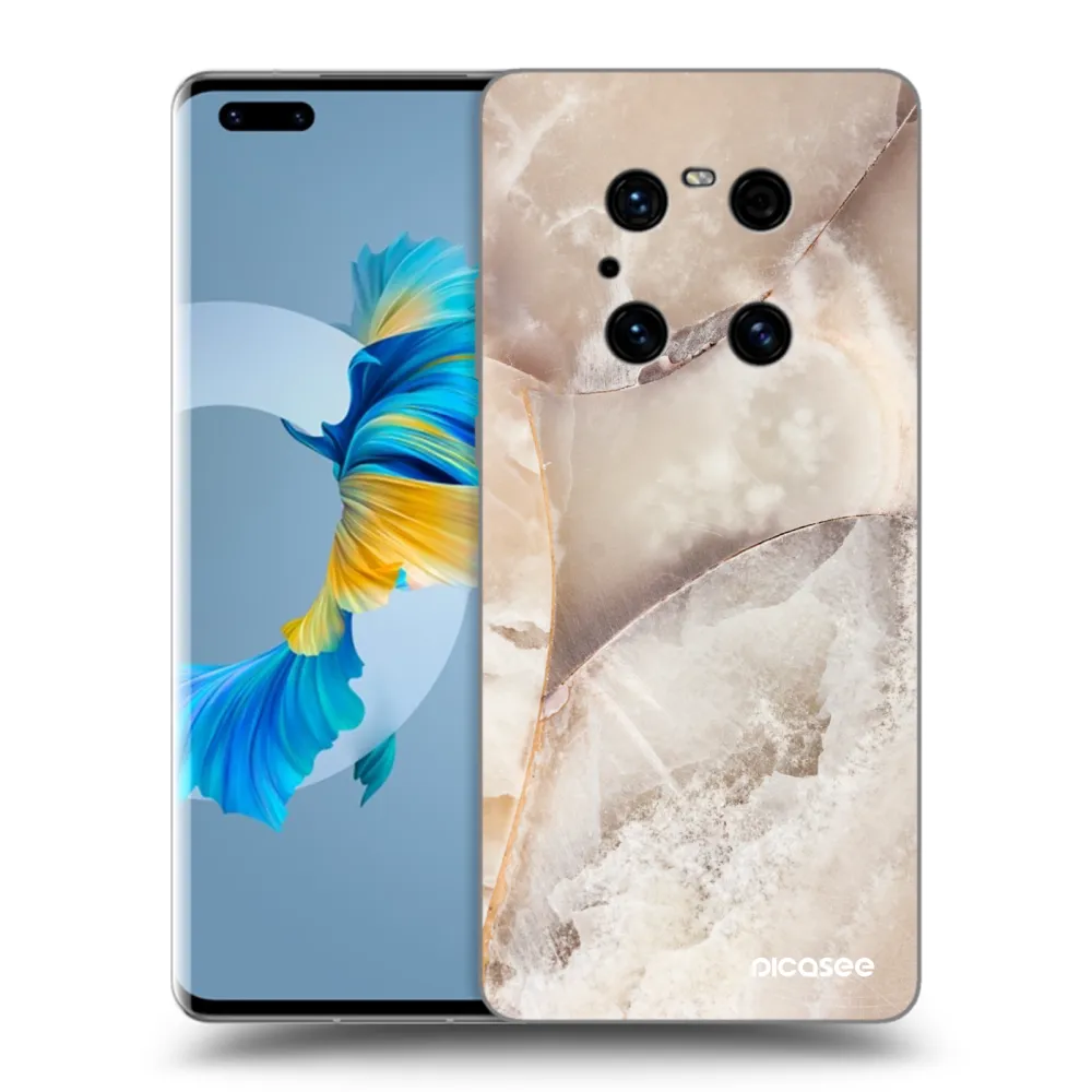 Picasee crna silikonska maskica za Huawei Mate 40 Pro - Cream marble