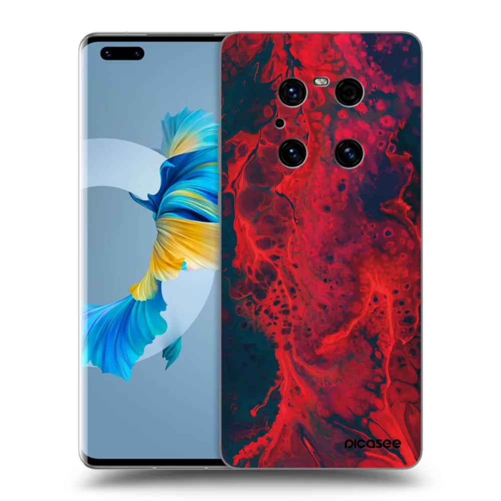 Picasee crna silikonska maskica za Huawei Mate 40 Pro - Organic red