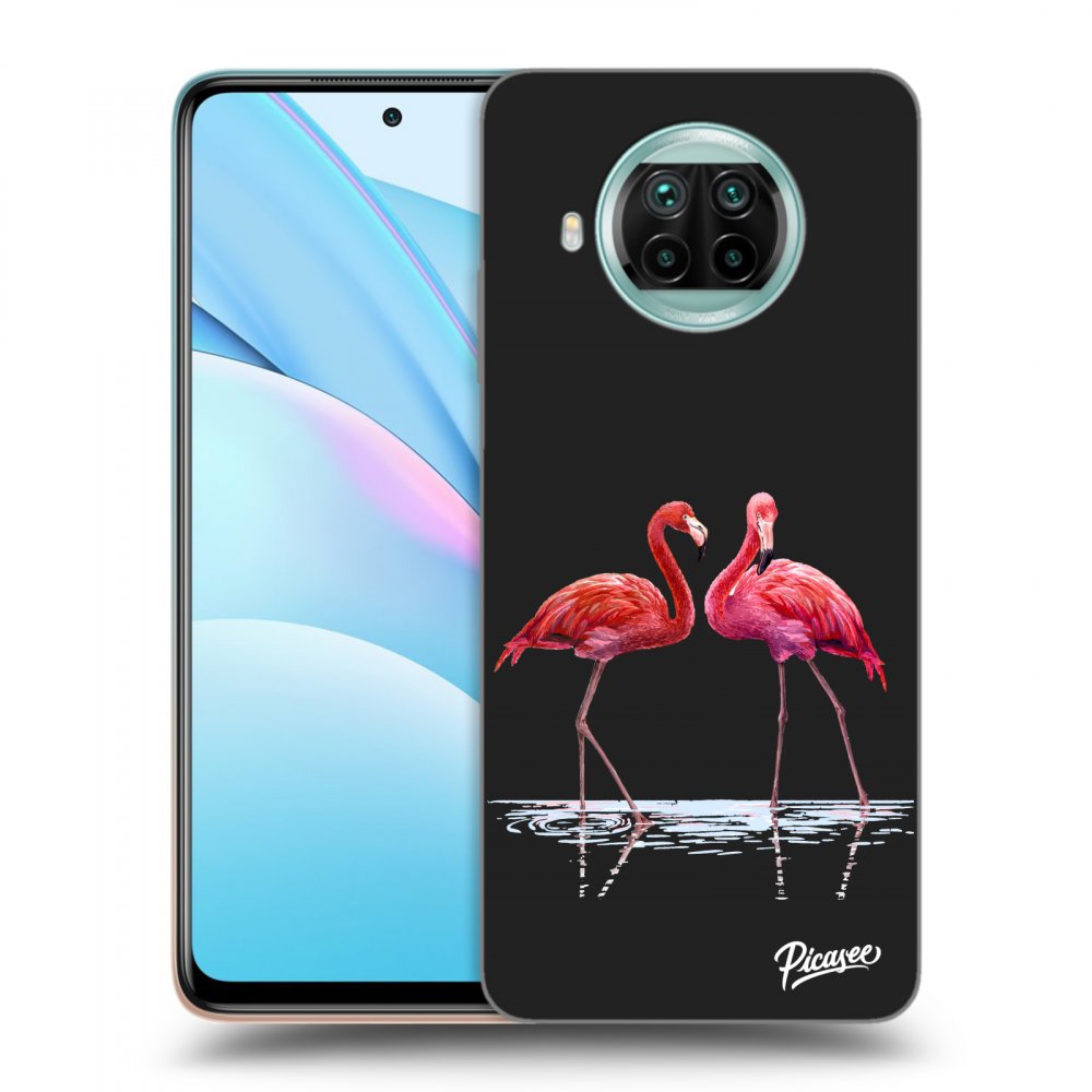 Picasee crna silikonska maskica za Xiaomi Mi 10T Lite - Flamingos couple