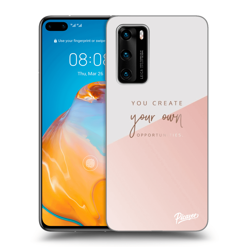 Picasee crna silikonska maskica za Huawei P40 - You create your own opportunities