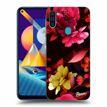 Picasee silikonska prozirna maskica za Samsung Galaxy M11 - Dark Peonny