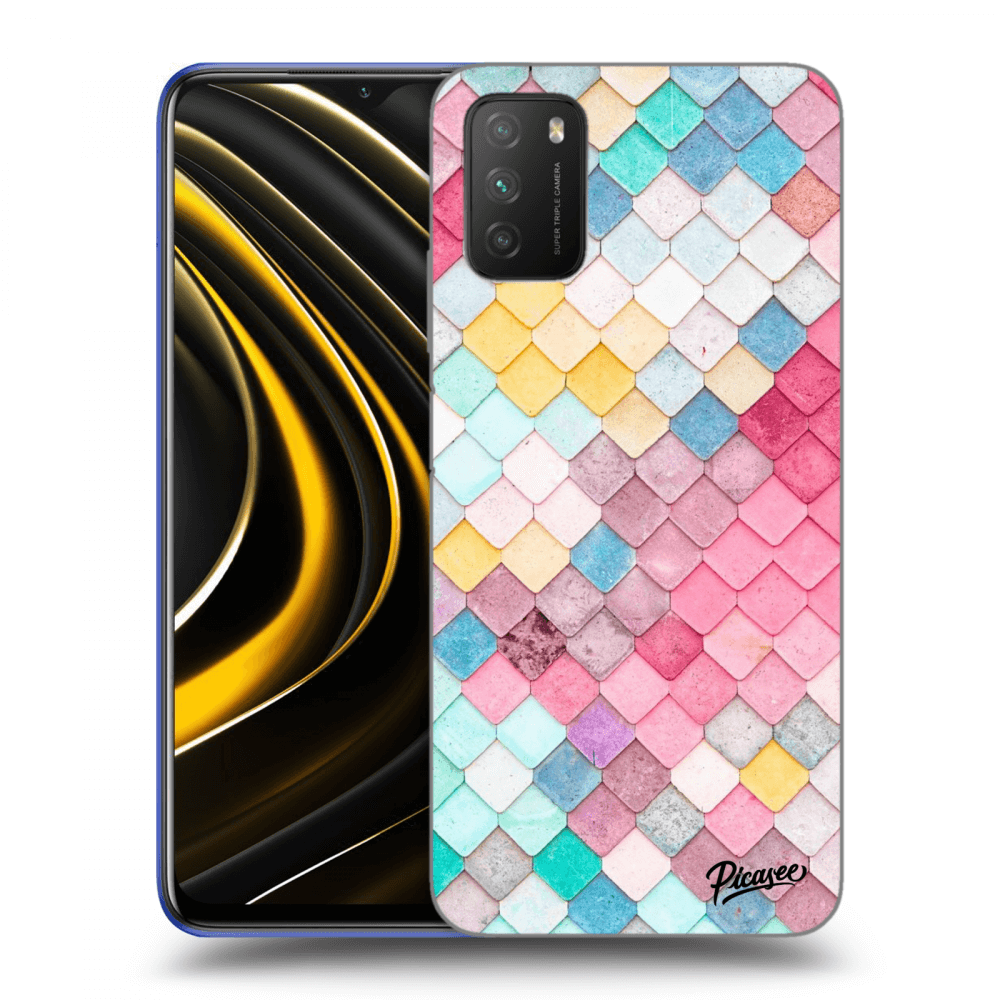Picasee crna silikonska maskica za Xiaomi Poco M3 - Colorful roof
