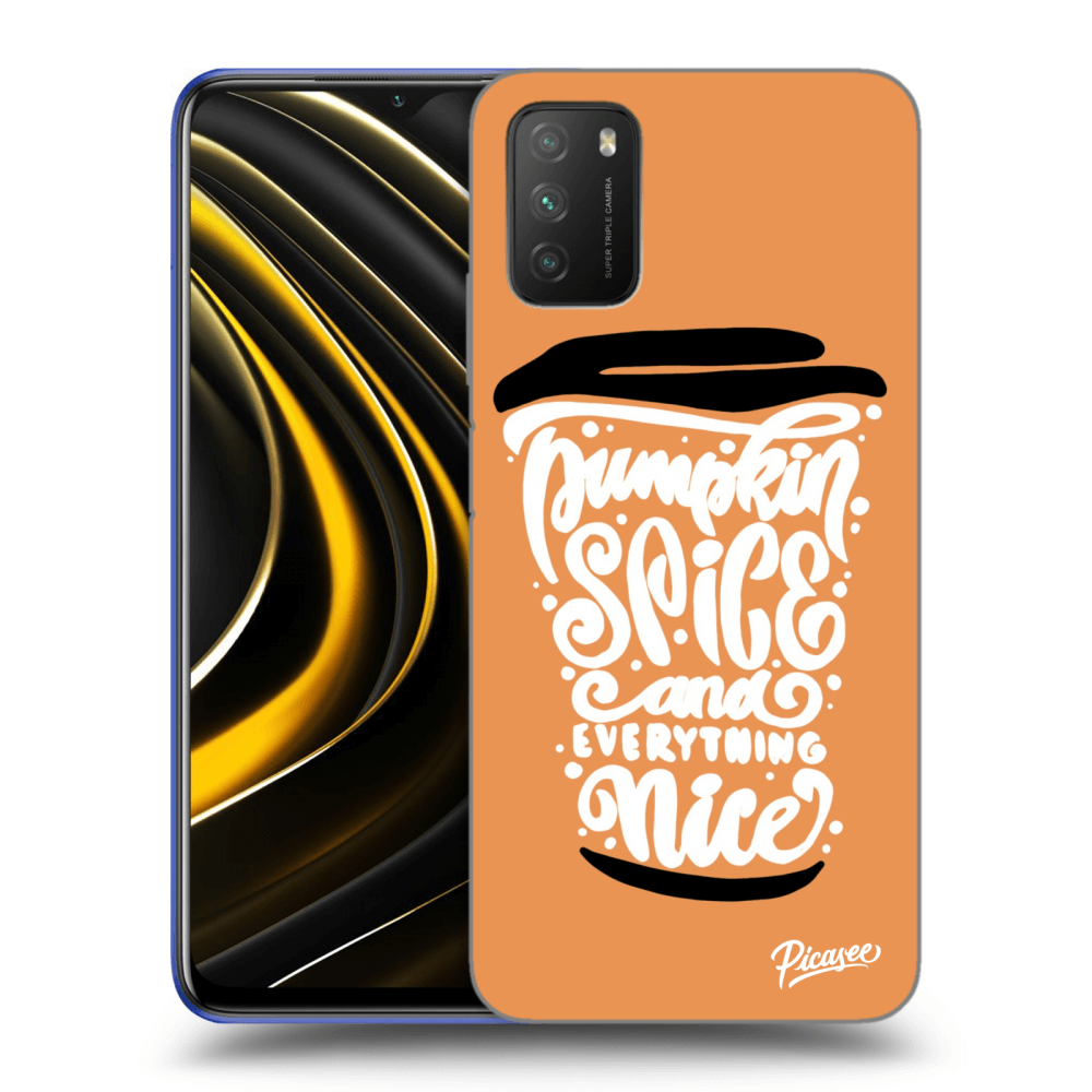 Picasee crna silikonska maskica za Xiaomi Poco M3 - Pumpkin coffee
