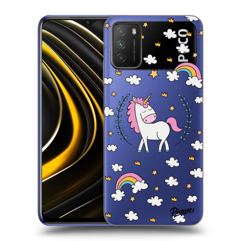 Picasee silikonska prozirna maskica za Xiaomi Poco M3 - Unicorn star heaven