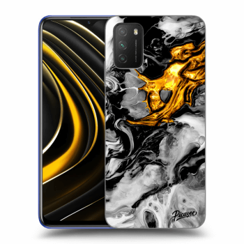 Maskica za Xiaomi Poco M3 - Black Gold 2