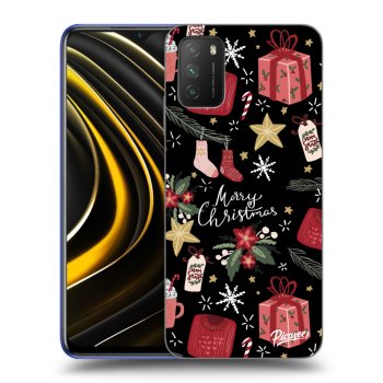 Picasee crna silikonska maskica za Xiaomi Poco M3 - Christmas