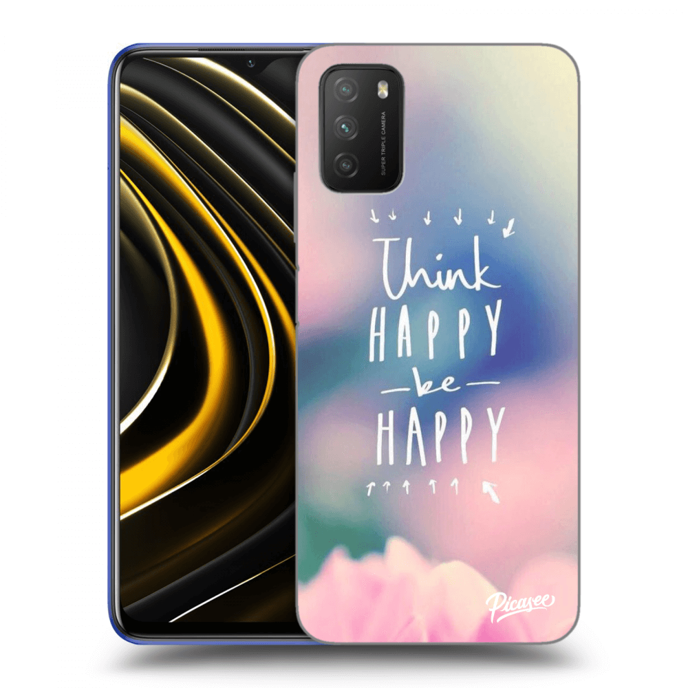 Picasee crna silikonska maskica za Xiaomi Poco M3 - Think happy be happy
