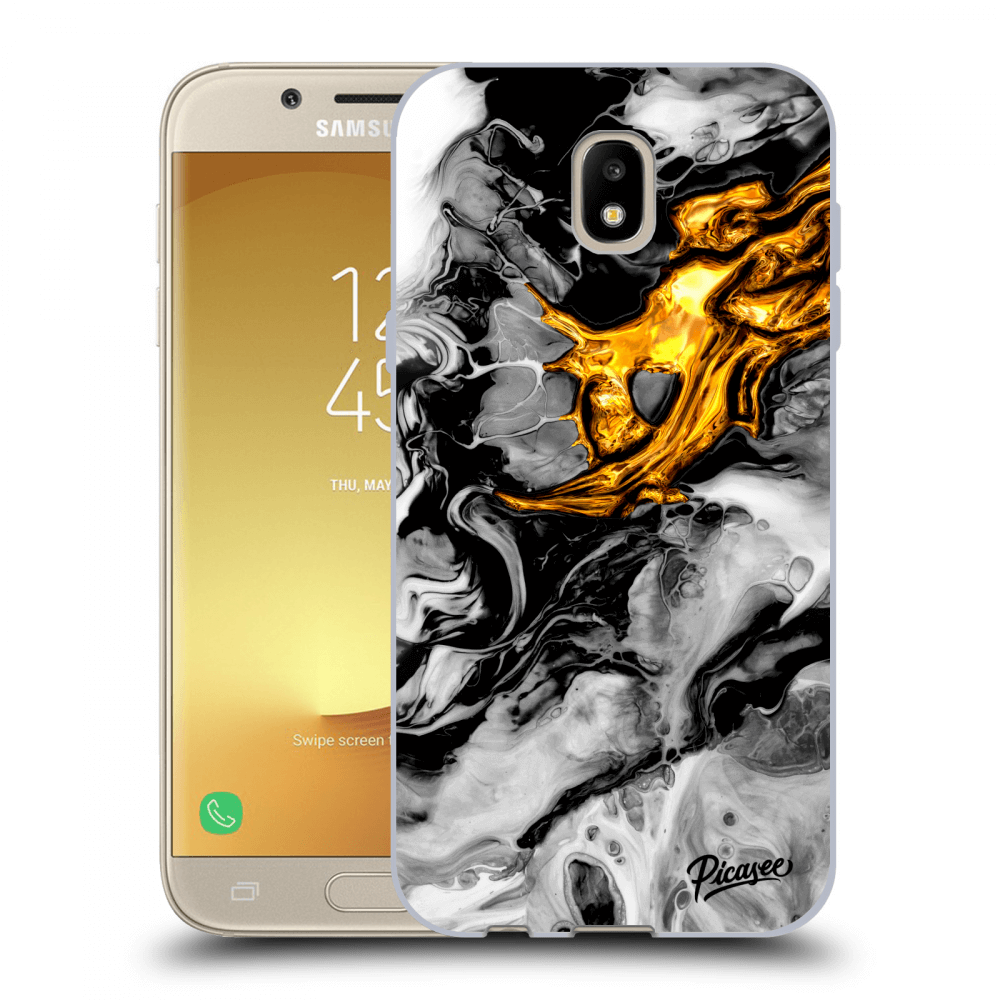 Picasee crna silikonska maskica za Samsung Galaxy J5 2017 J530F - Black Gold 2