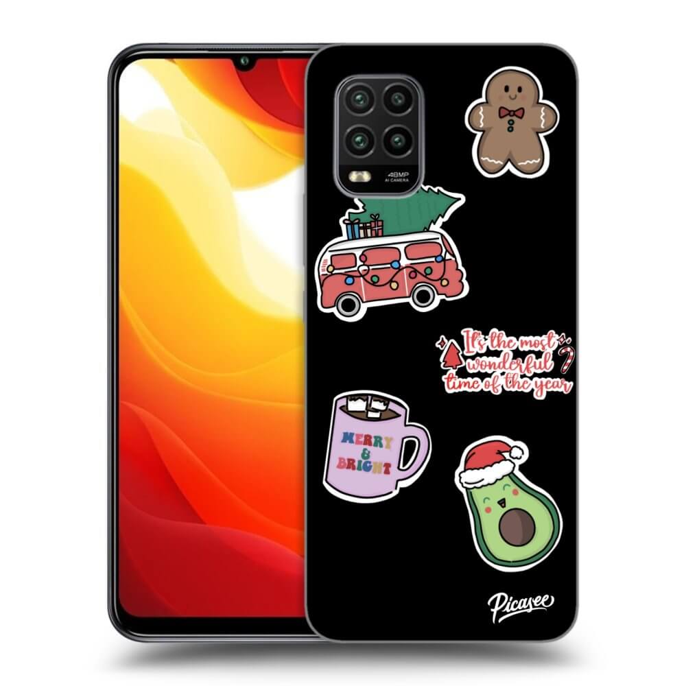 Picasee crna silikonska maskica za Xiaomi Mi 10 Lite - Christmas Stickers