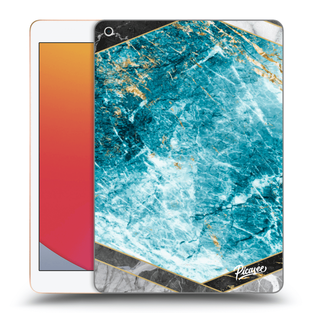 Picasee crna silikonska maskica za Apple iPad 10.2" 2020 (8. gen) - Blue geometry