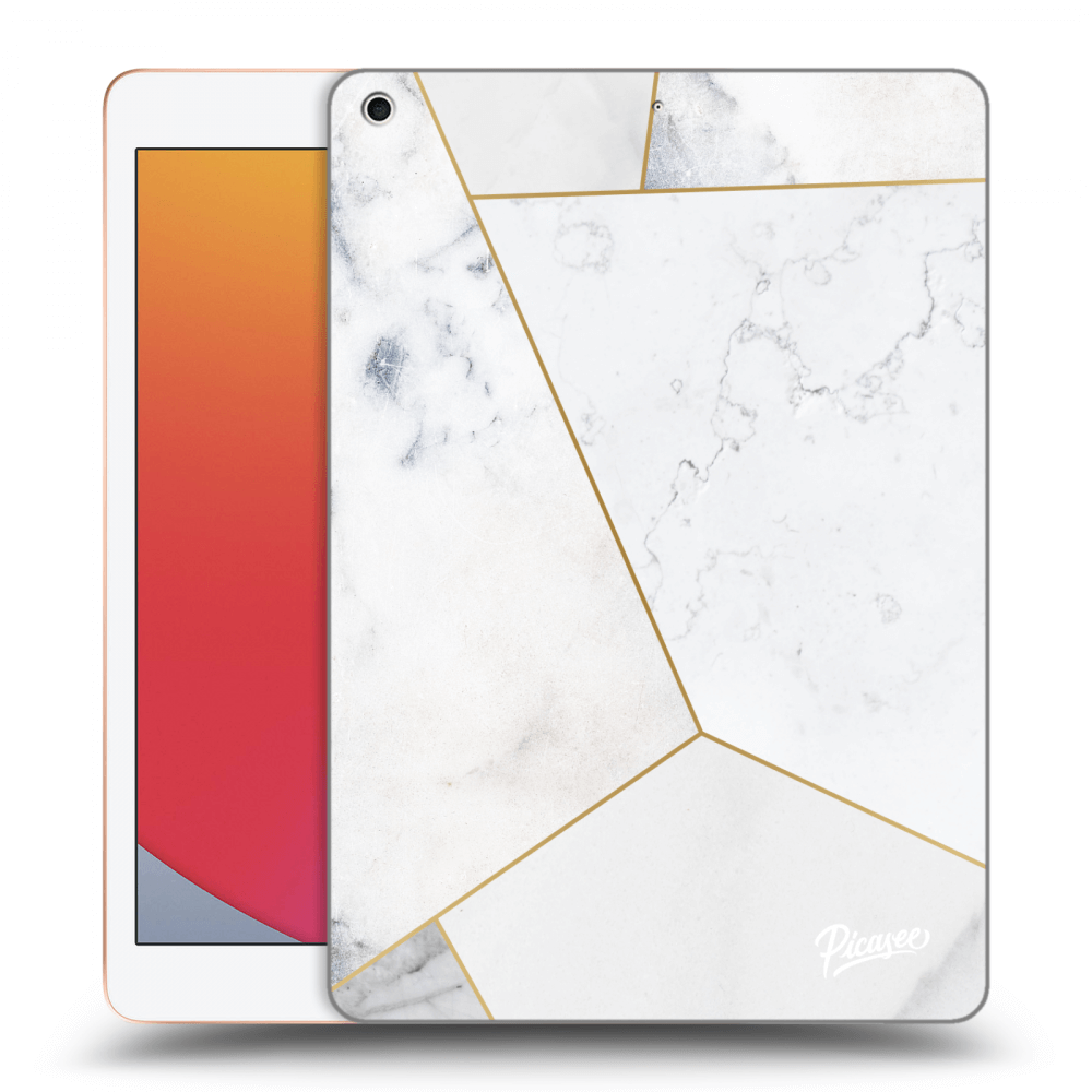 Picasee crna silikonska maskica za Apple iPad 10.2" 2020 (8. gen) - White tile