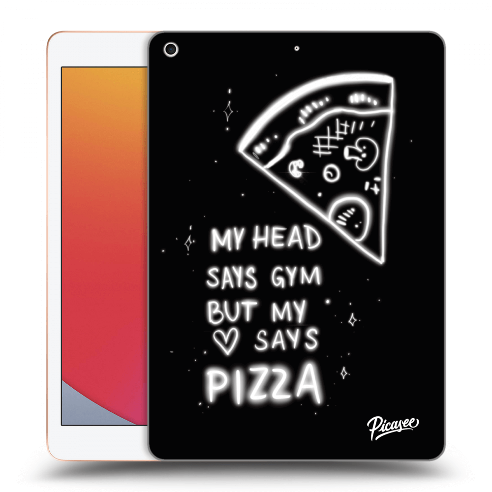 Picasee crna silikonska maskica za Apple iPad 10.2" 2020 (8. gen) - Pizza