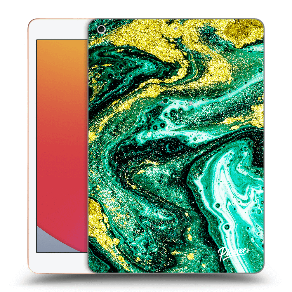 Picasee silikonska prozirna maskica za Apple iPad 10.2" 2020 (8. gen) - Green Gold