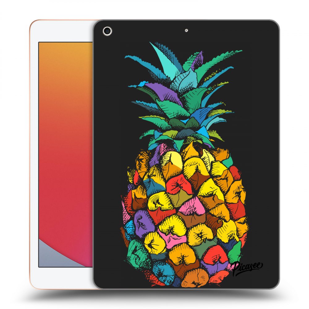 Picasee crna silikonska maskica za Apple iPad 10.2" 2020 (8. gen) - Pineapple